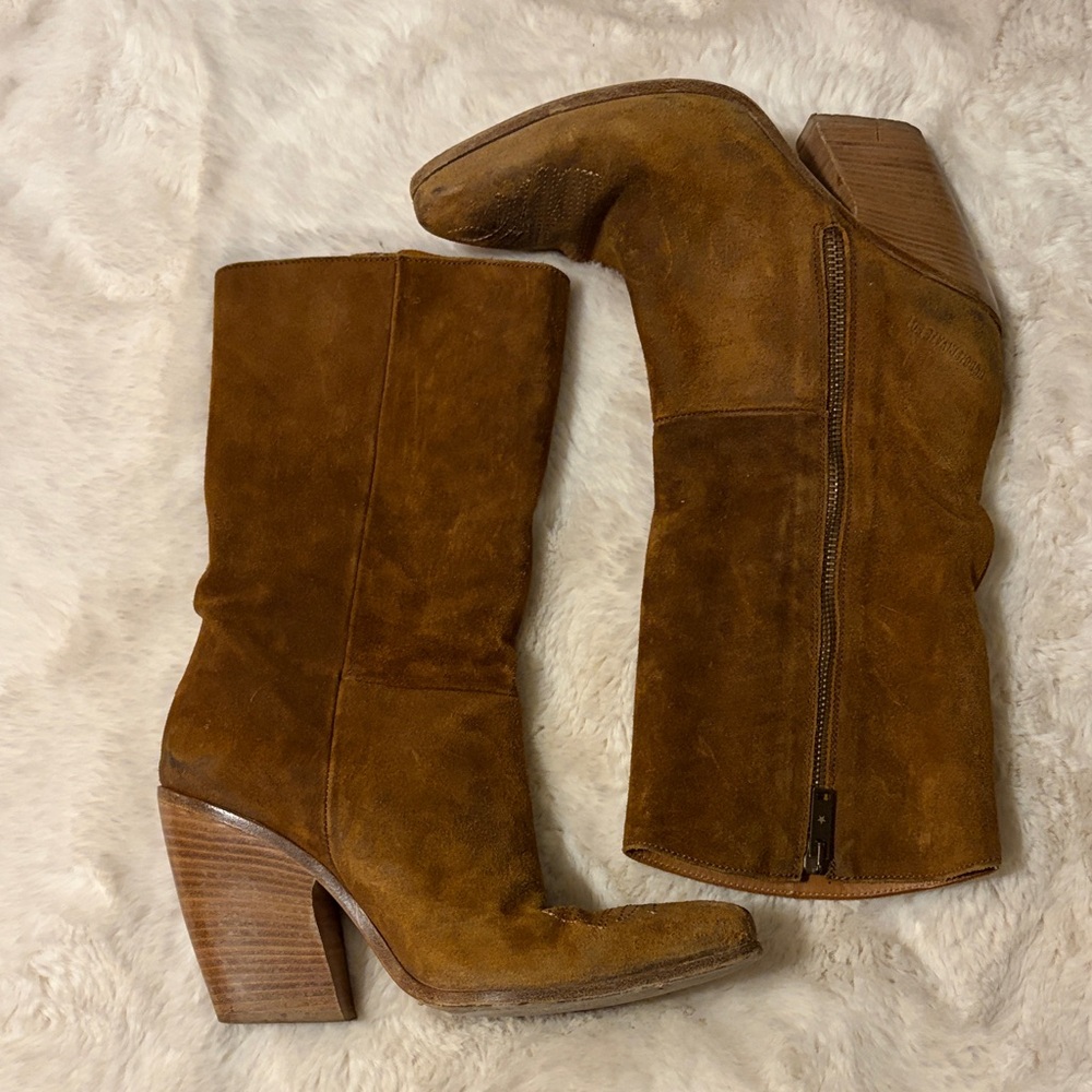 Golden Goose Brown Suede Heeled Boots - Picture 1 of 10